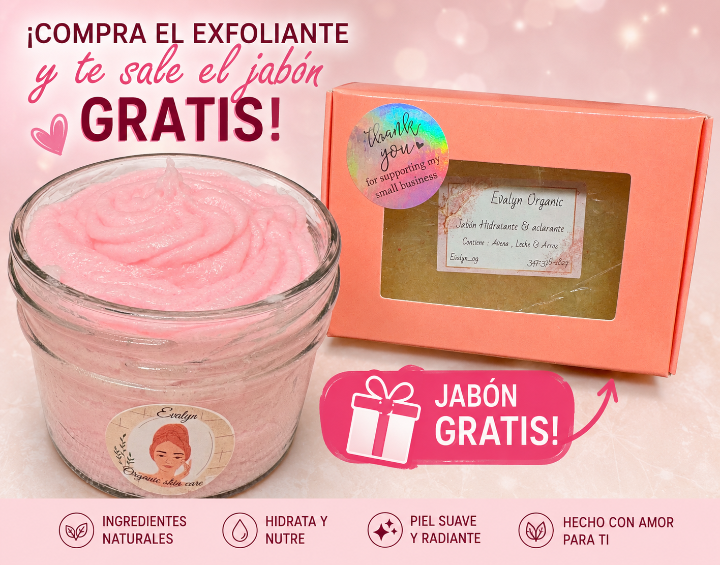 Oferta exfoliante cremosa y jabón